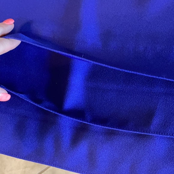 BANANA REPUBLIC TANK DRESS. Petite 4. Tiered hemline, square neck, purple w/blk - Picture 10 of 14